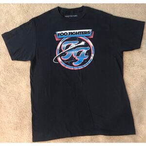 Foo Fighters Shirt Mens Black Logo Graphic Print Short Sleeve Size Large L